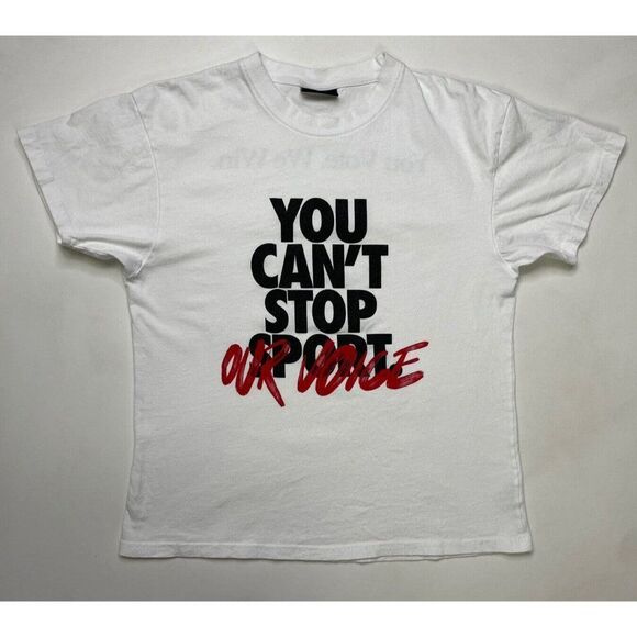 UNKNWN Core You Can't Stop Our Voice Vote Graphic T-shirt Men Medium White - Picture 1 of 6
